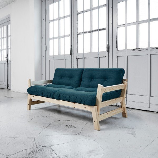 Sofa rozkładana Karup Step Natural/Deep Blue