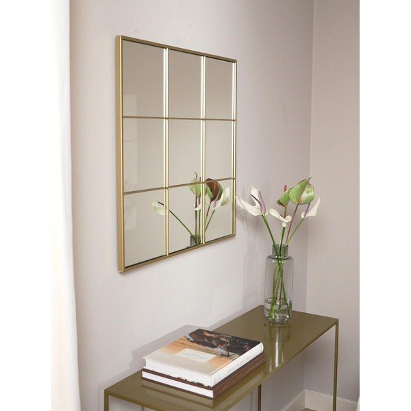 Lustro ścienne z metalową ramą w kolorze złota Westwing Collection Clarita, 70x70 cm-image-3