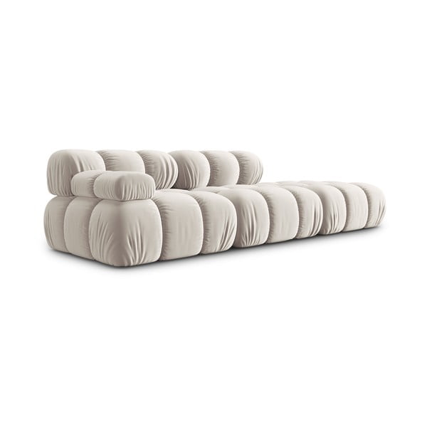 Beżowa aksamitna sofa modułowa 282 cm Bellis – Micadoni -image-3