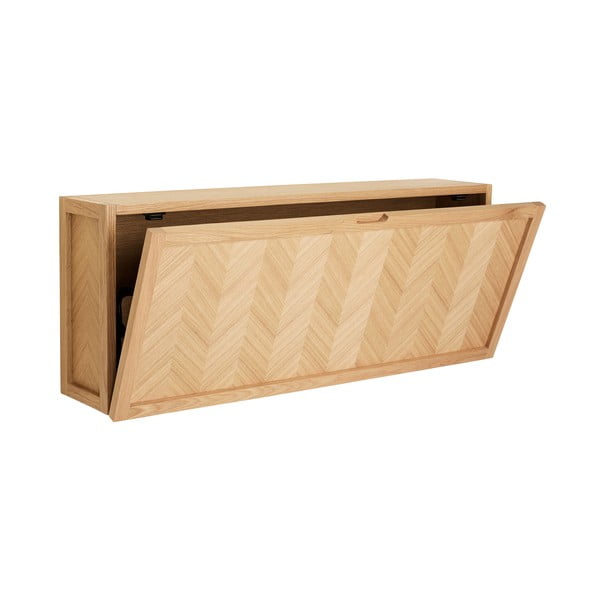 Wisząca szafka na buty z drewna dębowego z uchylnymi drzwiczkami Herringbone – Hübsch-image-4