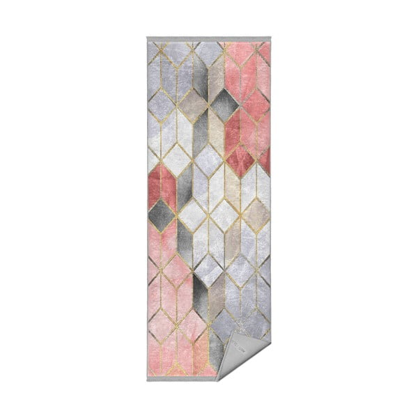 Szaro-różowy chodnik odpowiedni do prania 80x200 cm – Mila Home