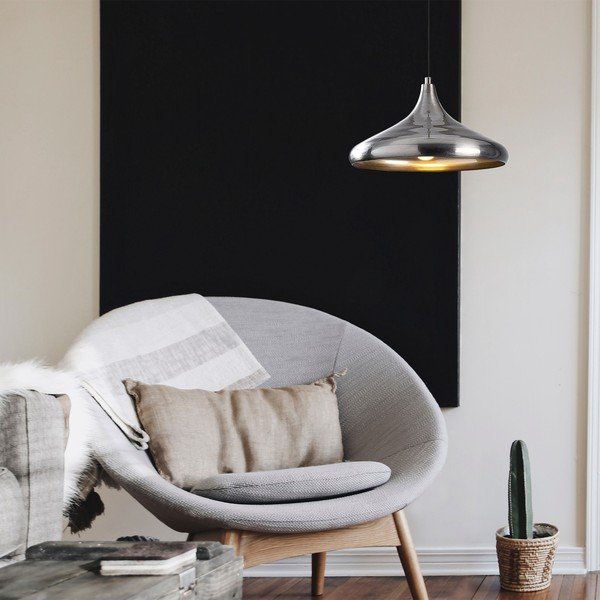 Lampa wisząca w kolorze srebra z metalowym kloszem ø 35 cm Nile – Opviq lights-image-1