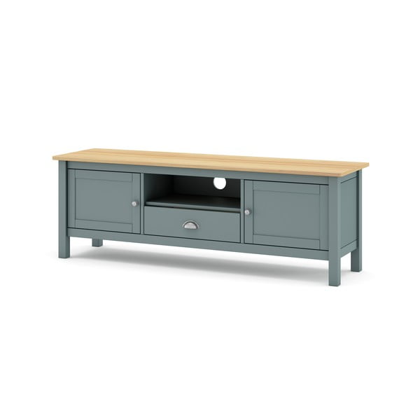 Szarozielona szafka pod TV z litego drewna sosnowego 158x53x40 cm Misti – Marckeric-image-2