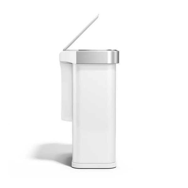 Stalowy kosz na śmieci bezdotykowy w matowym białym kolorze 58 l Sensor – simplehuman-image-4