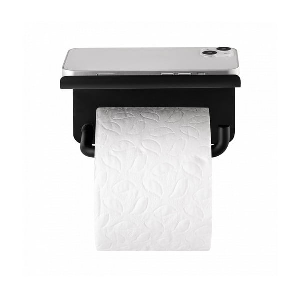 Czarny ścienny uchwyt na papier toaletowy ze stali nierdzewnej Modo – Blomus-image-2
