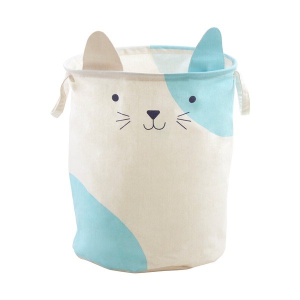 Biały tekstylny dziecięcy kosz na zabawki ø 40x48 cm Mimo Cat Face – Premier Housewares