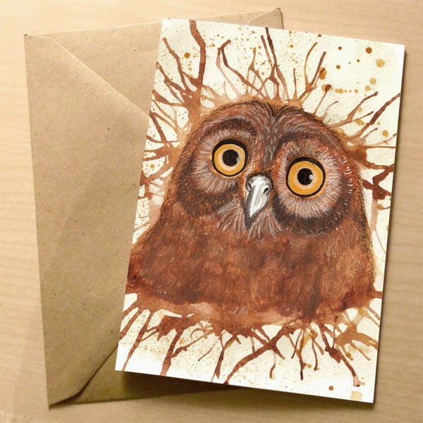 Kartka okolicznościowa Wraptious Splatter Owl
