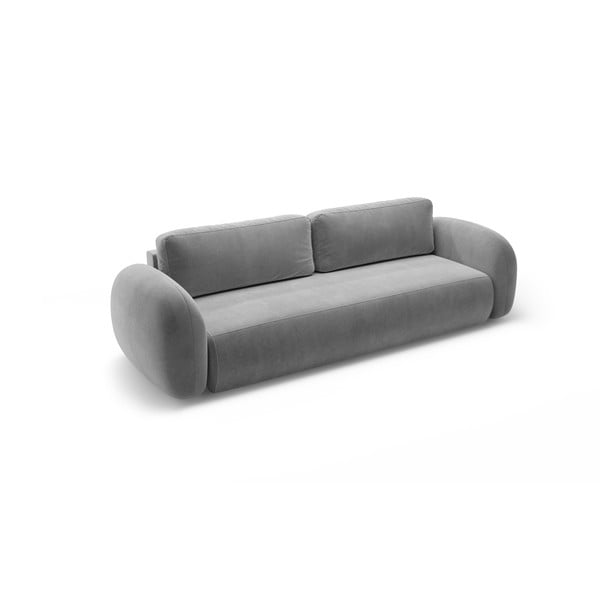 Ciemnoszara aksamitna rozkładana/ze schowkiem sofa 262 cm Tonale – Cosmopolitan Design-image-2