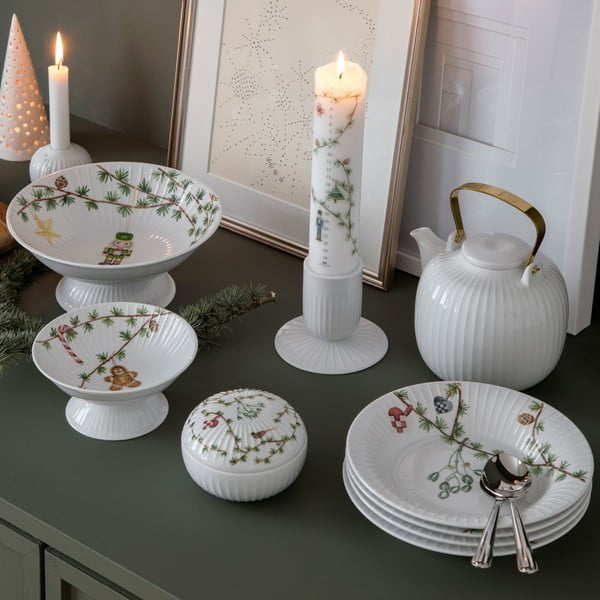 Biały głęboki porcelanowy talerz ze świątecznym motywem ø 21 cm Hammershøi Christmas – Kähler Design-image-3