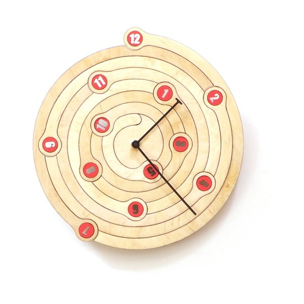 Zegar drewniany Spiral, 29 cm
