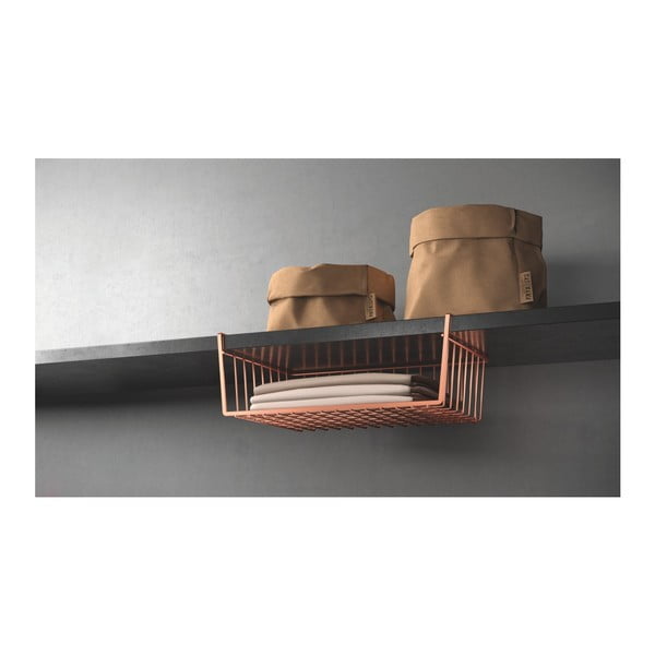 Koszyk podwieszany pod półkę w kolorze miedzi Metaltex-image-1