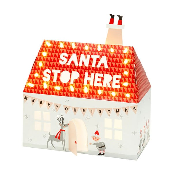 Świecący domek Santa Stop Here
