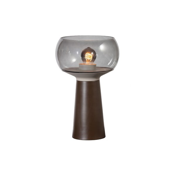 Brązowa metalowa lampa stołowa BePureHome, wys. 37 cm