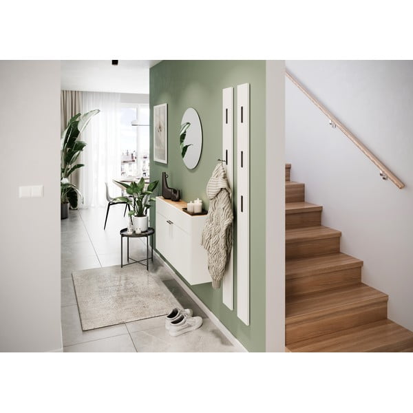 Biała szafka w dekorze dębu 110x57x22 cm Ameca – Germania-image-1