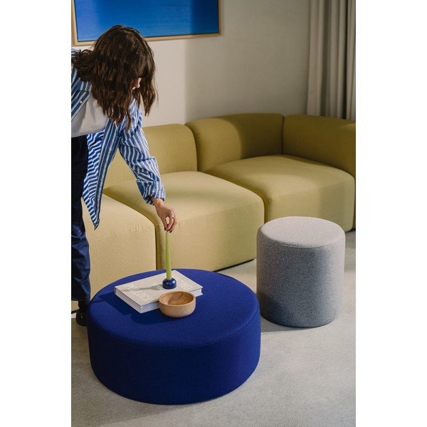 Niebieski wełniany puf Folk – noo.ma-image-1