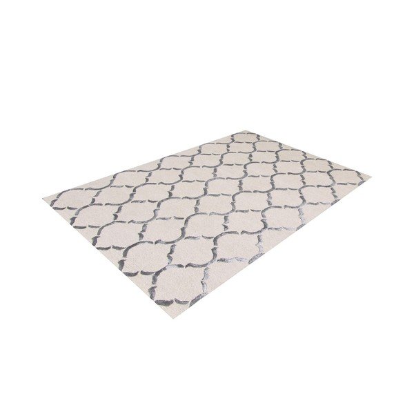 Srebrny dywan tuftowany ręcznie Bakero Chain, 183x122 cm-image-1