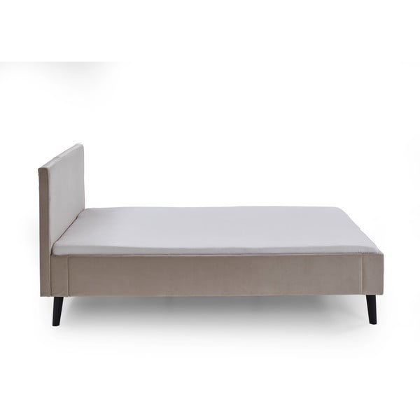 Białe/kremowe tapicerowane łóżko dwuosobowe bez stelaża 140x200 cm Leira – Meise Möbel-image-3