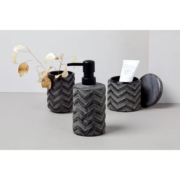 Szary ceramiczny ręcznie malowany dozownik do mydła Wenko Mantua, 360 ml-image-3