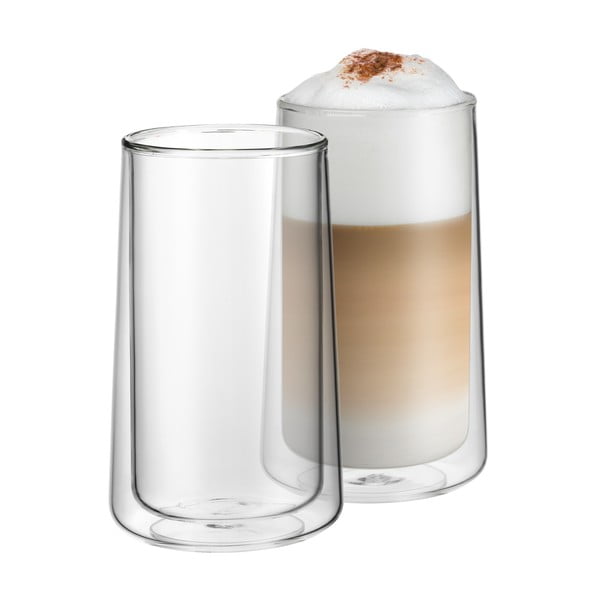 Komplet 2 szklanek do latte z podwójną ścianką WMF, wys. 13 cm