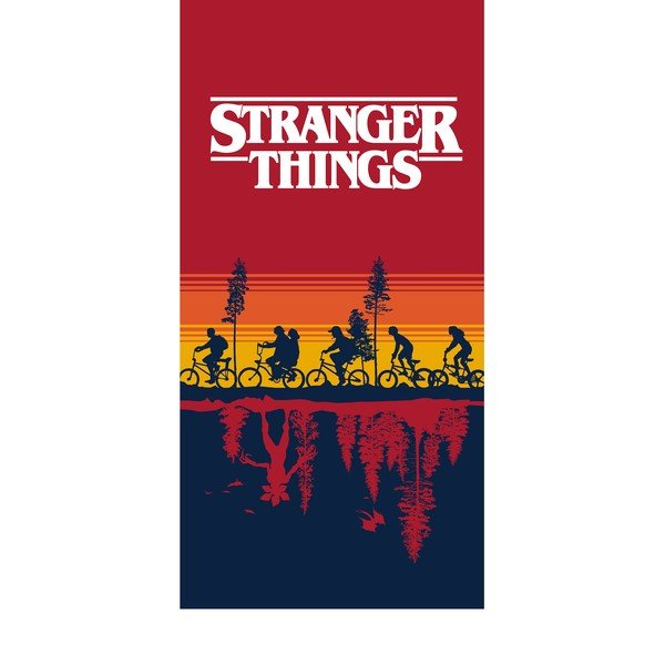 Czerwony bawełniany ręcznik dziecięcy 70x140 cm Stranger Things – Jerry Fabrics