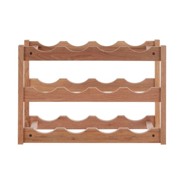 Regał na wino z litego drewna orzechowego w naturalnym kolorze liczba butelek 12 Arla – Premier Housewares-image-1