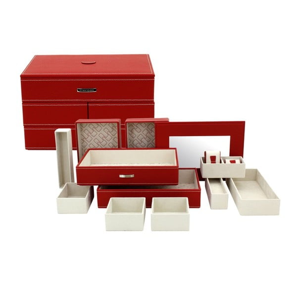 Szkatułka na biżuterię Module Red, 30x21x18 cm
