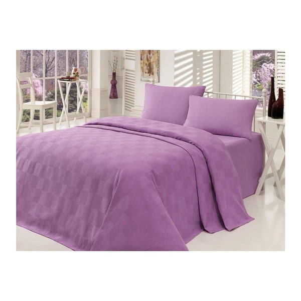Fioletowa narzuta na łóżko Barbara, 160 x 230 cm
