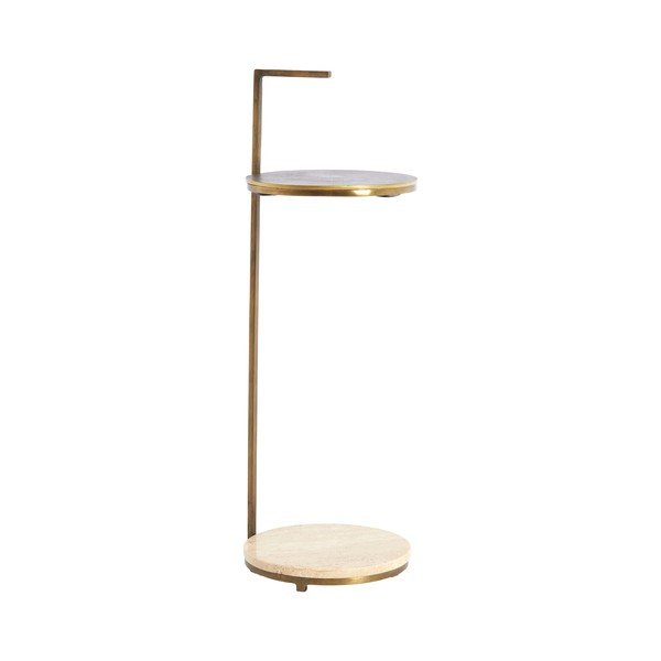 Okrągły stolik z kamiennym blatem ø 26 cm Leda – Light & Living-image-2