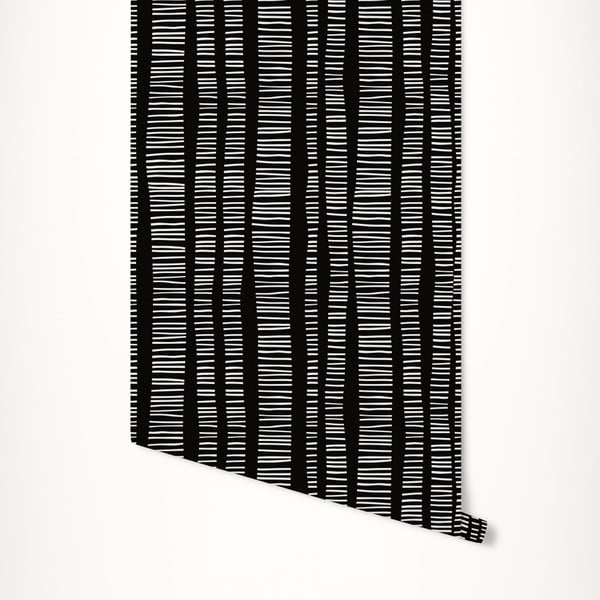 Czarna tapeta samoprzylepna LineArtistica Brenda, 60x300 cm