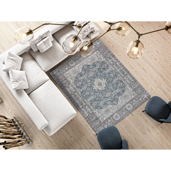 Niebieski dywan 120x170 cm Mandala – Universal-image-1