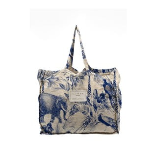 Niebiesko-biała materiałowa torba na zakupy Surdic Safari