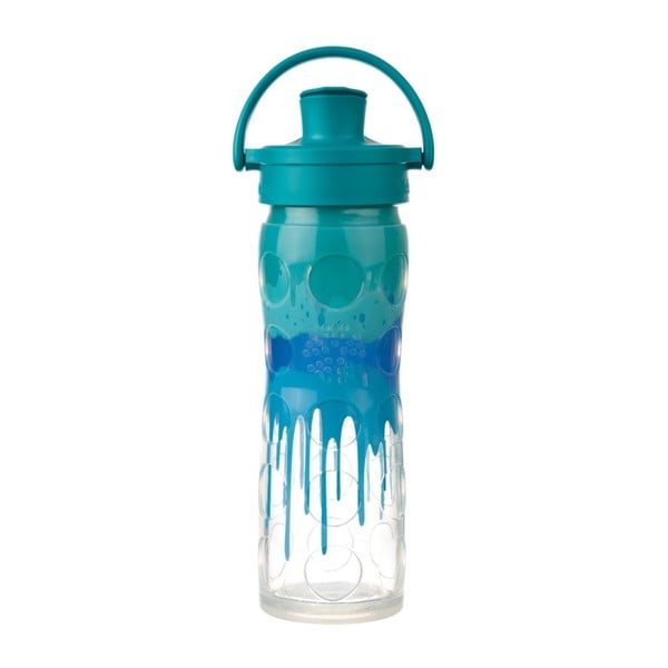 Szklana butelka na wodę w silikonowym rękawie Lifefactory Splash Activ Premium, 475 ml