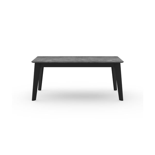 Czarny rozkładany stół z blatem w dekorze betonu 100x180 cm Shadow – TemaHome