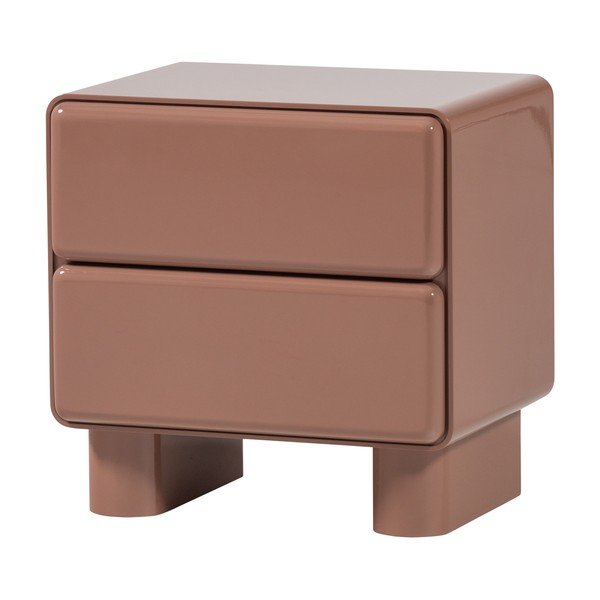 Różowa szafka nocna z połyskiem Lustra – WOOOD-image-2