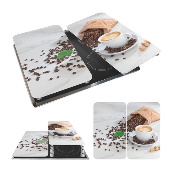 Płyty ochronne na kuchenkę ze szkła hartowanego zestaw 2 szt. 52x30 cm Café Aromatica – Maximex-image-3