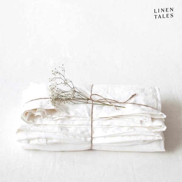 Białe prześcieradło z mieszanki lnu 230x270 cm – Linen Tales