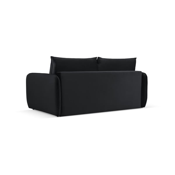 Czarna aksamitna rozkładana sofa 194 cm Vienna – Cosmopolitan Design-image-3