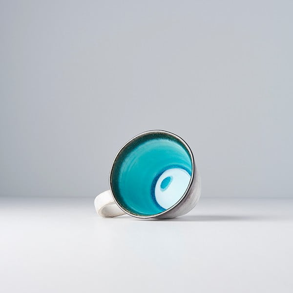 Niebiesko-biały ceramiczny kubek MIJ, 250 ml-image-2