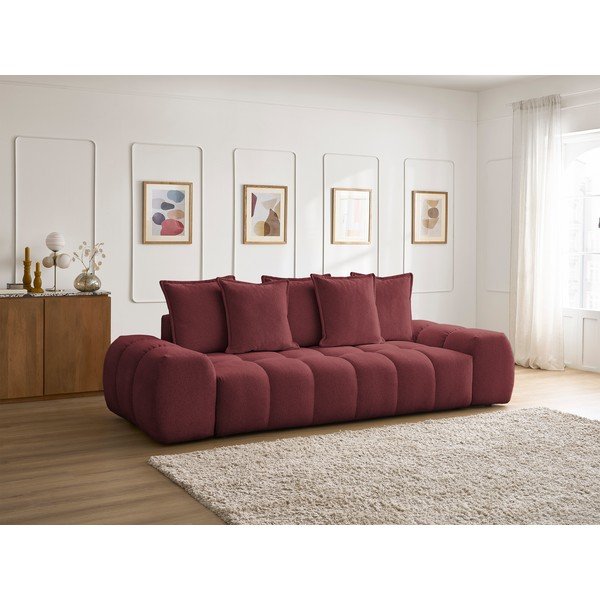 Bordowa sofa z tkaniny szenilowej 278 cm Everest – Bobochic Paris-image-1