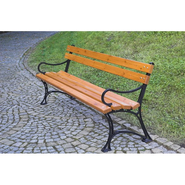 Drewniana ławka ogrodowa w naturalnym kolorze – Rojaplast