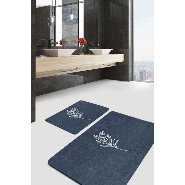 Niebieskie dywaniki łazienkowe zestaw 2 szt. 60x100 cm – Mila Home-image-1