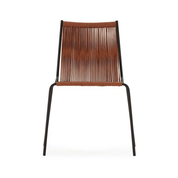 Metalowe krzesła zestaw sztaplowane 2 szt. w kolorze terakoty Emily – Marckeric-image-4