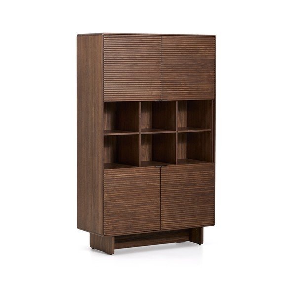 Ciemnobrązowa szafka w dekorze orzecha 100x163x40 cm Norlen – Kave Home-image-3