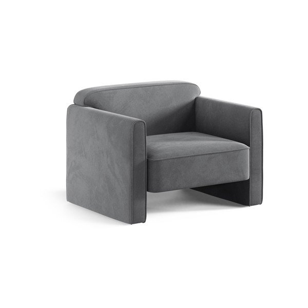 Szary aksamitny fotel Abby – Micadoni 