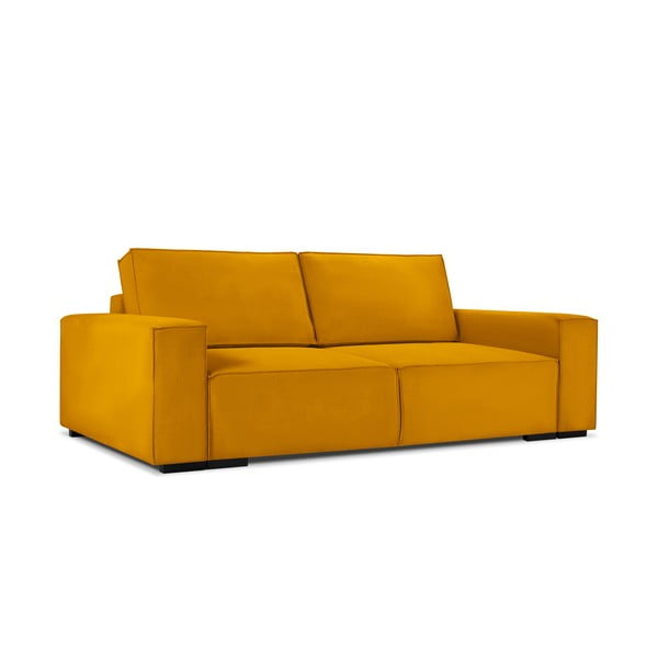 Żółta sztruksowa rozkładana sofa Mazzini Sofas Azalea