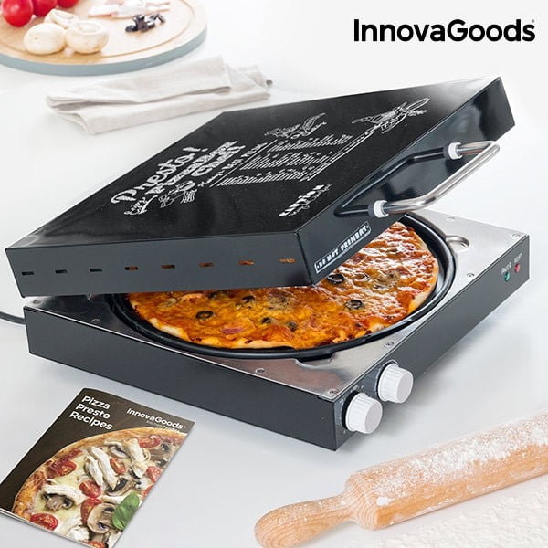 Elektryczny pojemnik na pizzę z książką kucharską InnovaGoods, moc 1200 W