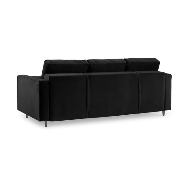 Czarna aksamitna rozkładana sofa Milo Casa Santo-image-4