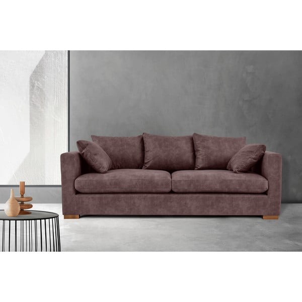 Ciemnobrązowa sofa z imitacji skóry 225 cm Hamburg – Scandic-image-1