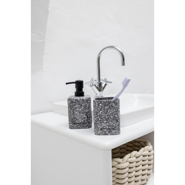 Szary kubek na szczoteczki do zębów z żywicy polimerowej Tom Tailor T-Terrazzo – Wenko-image-1