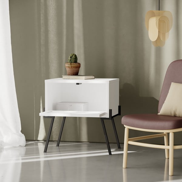 Biała szafka nocna Naive – Kalune Design-image-4